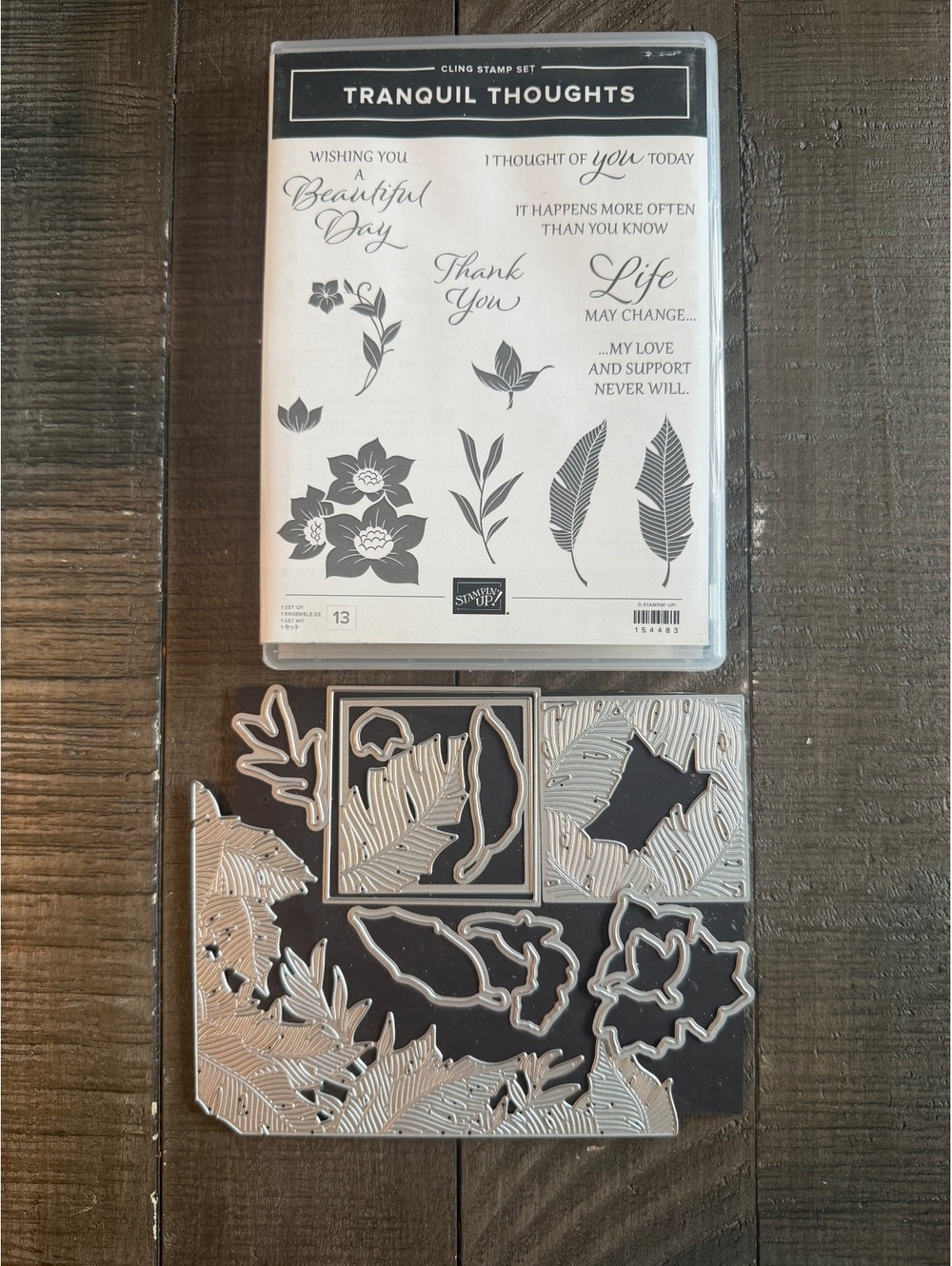 Stampin’ Up Tranquil Thoughts stamp set with Tranquil Dies die cut set
